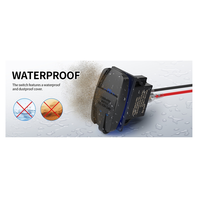 Tools Qc - Interruptor rocker usb 12v à prova