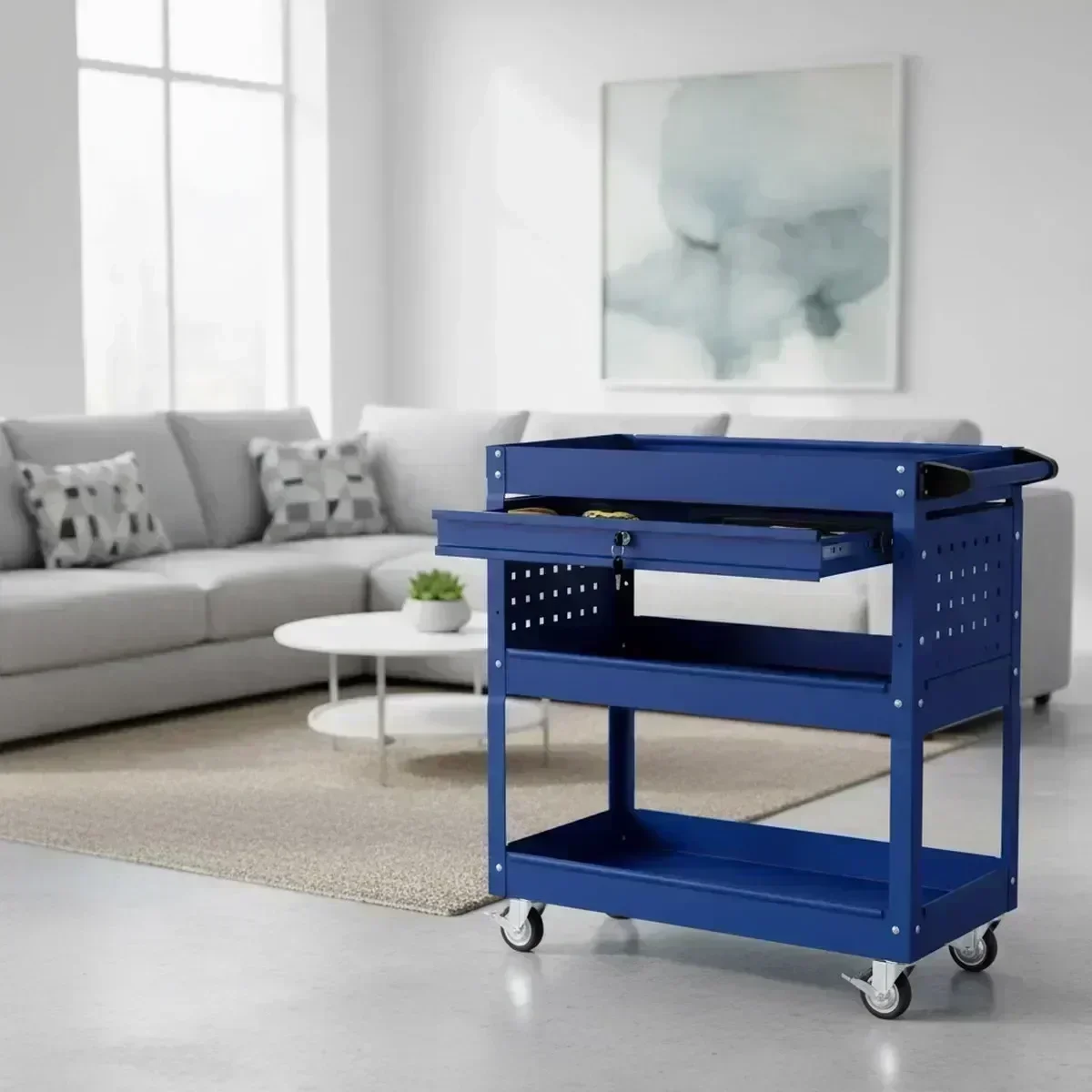 Workshop Tools Shelf - Carrinho de Ferramentas com 3 Prateleiras,