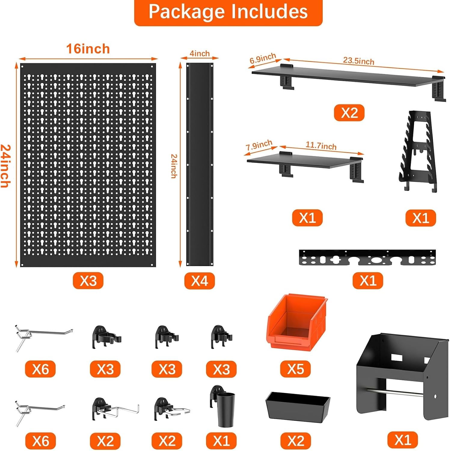 Kit de Painel Organizador de P - Workshop Tools.Hanging Board avaliação e preço