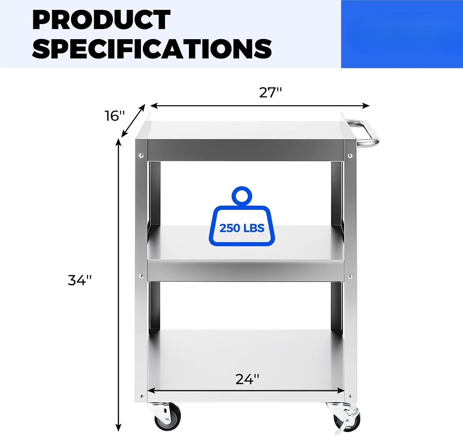 Carrinho Utilitário de Aço Ino - Workshop Tools Shelf avaliação e preço