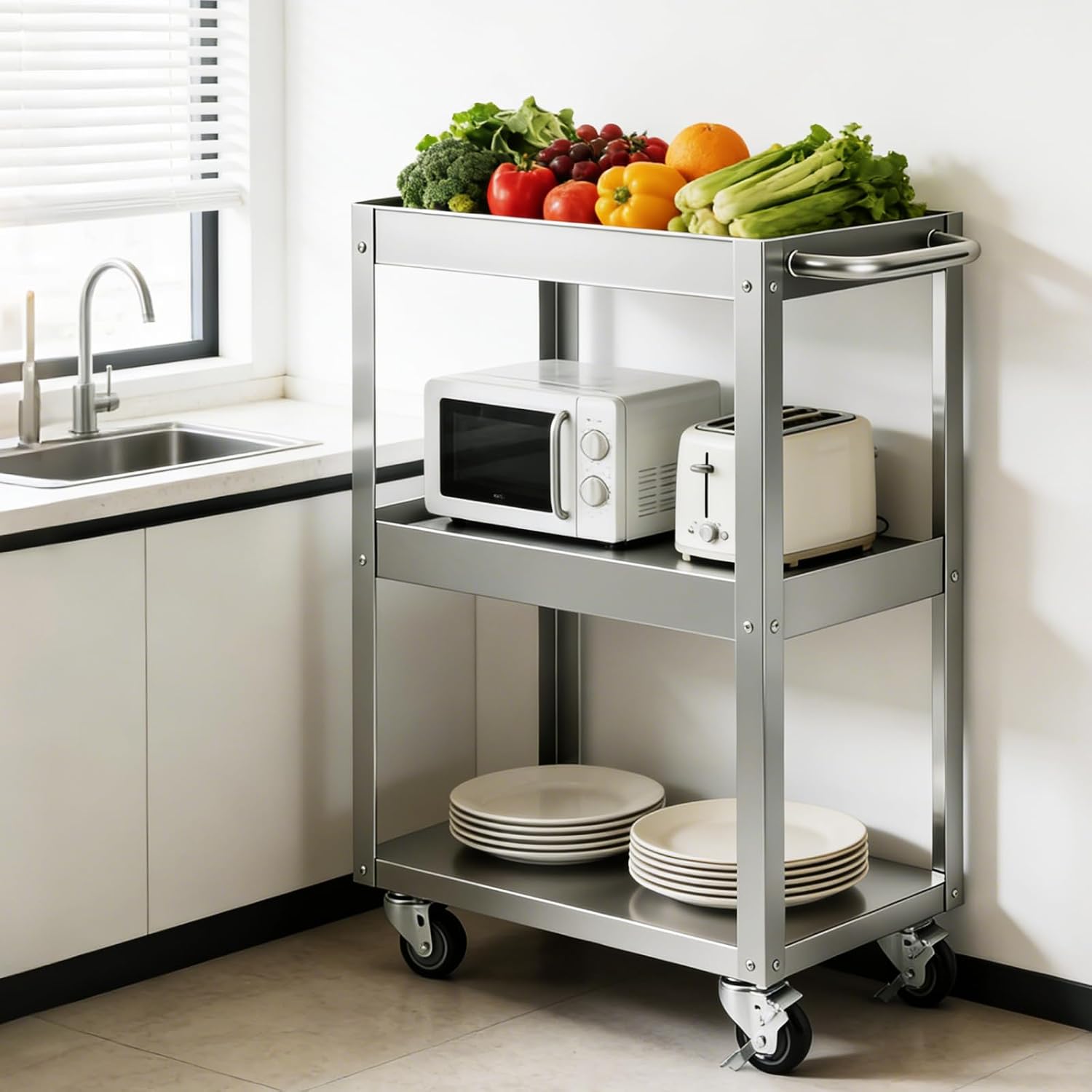 Carrinho Utilitário de Aço Ino - Workshop Tools Shelf avaliação e preço
